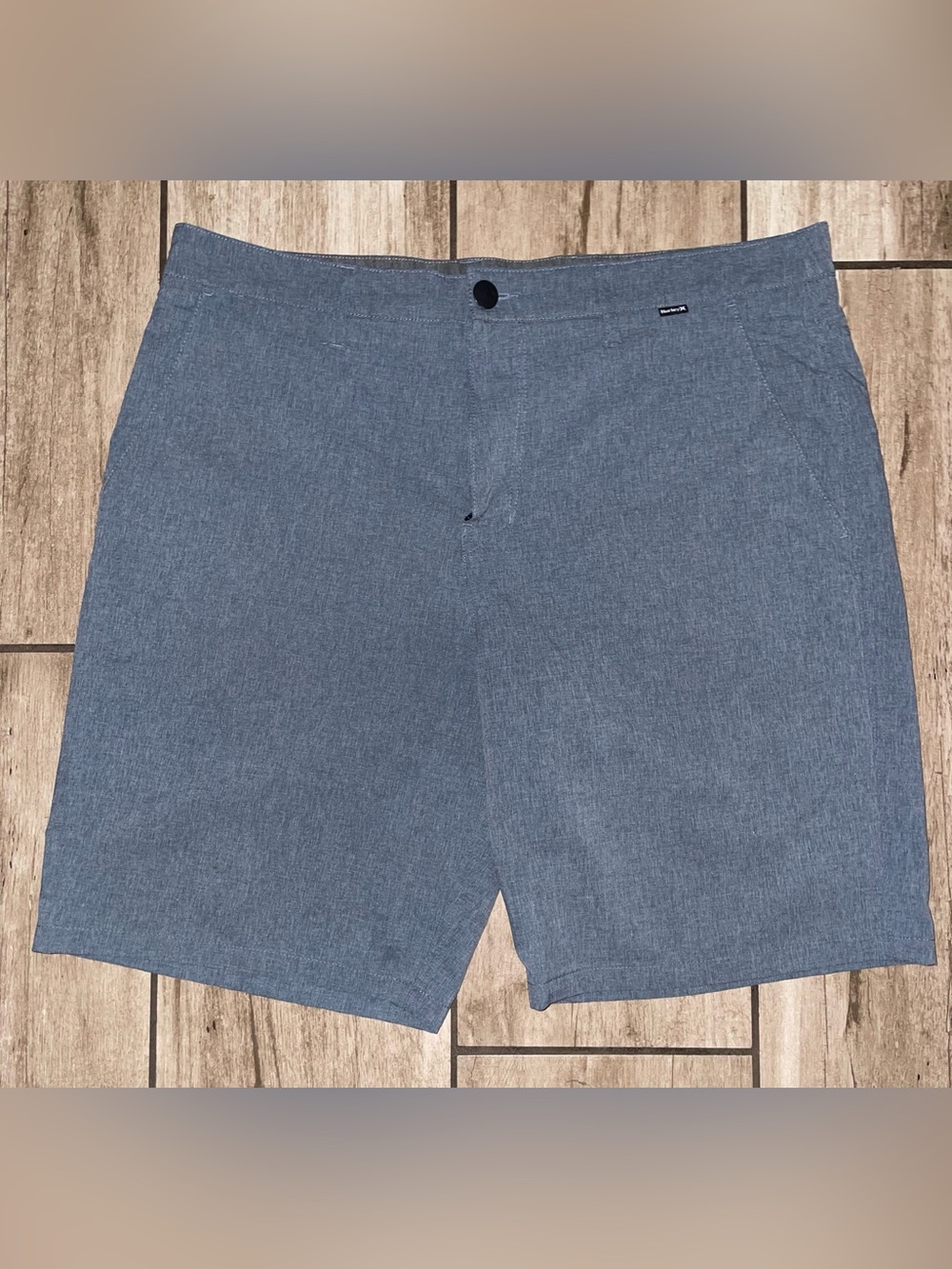 Hurley Men's Slate Blue/Gray Flat Front Shorts, Size 34
